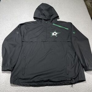Dallas Stars Jacket Mens XL Black NHL Hockey Fanatics Hooded Pullover Anorak
